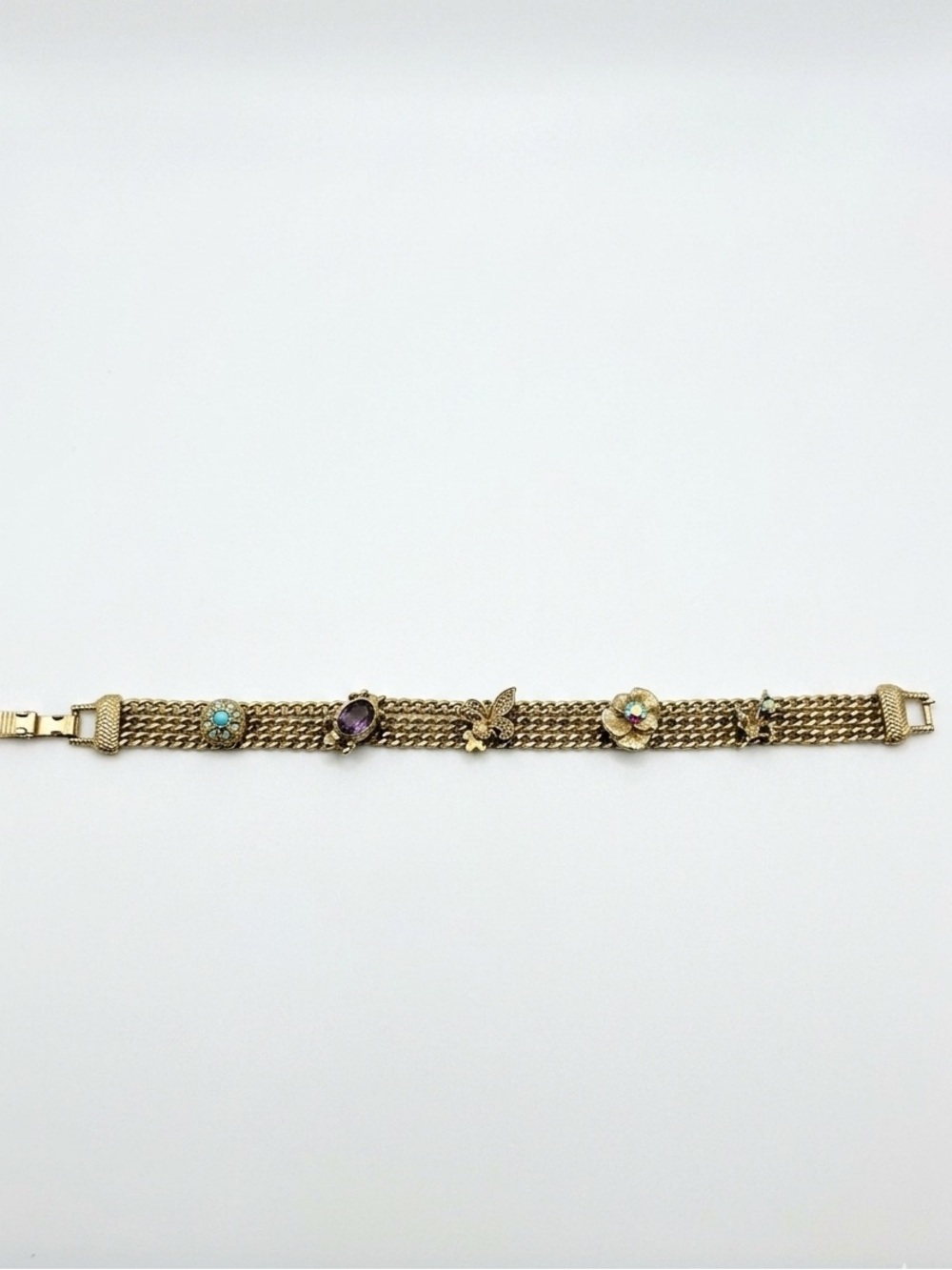 Vintage Victorian Revival Slide Charm Bracelet - Picture 2 of 5